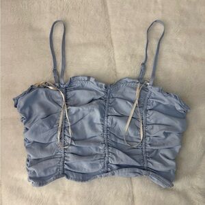 Blue Ruched Women's Top